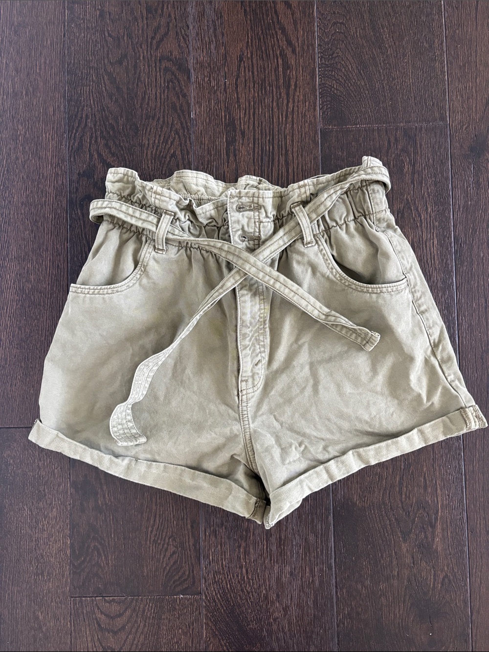 A&F Paperbag Waist Cotton Shorts